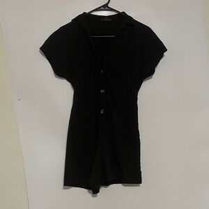 Elegant Black Button-Up Dress